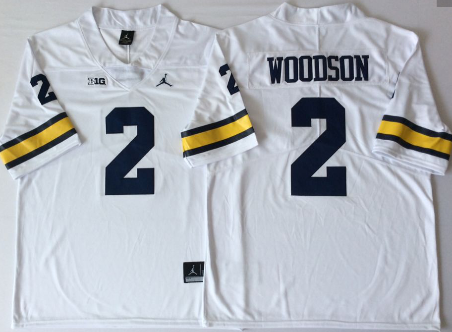 NCAA Men Michigan Wolverines White 2 WOODSON